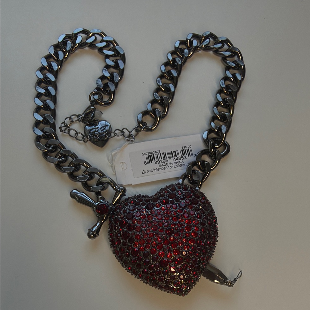 Betsey Johnson Red Heart Sword Necklace – Statement Piece – Read Description - Picture 5 of 5